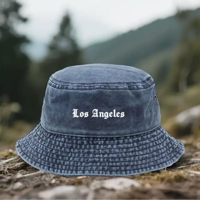 Chapeau de pêcheur tendance pour homme imprimé en 3D avec inscription Los Angeles