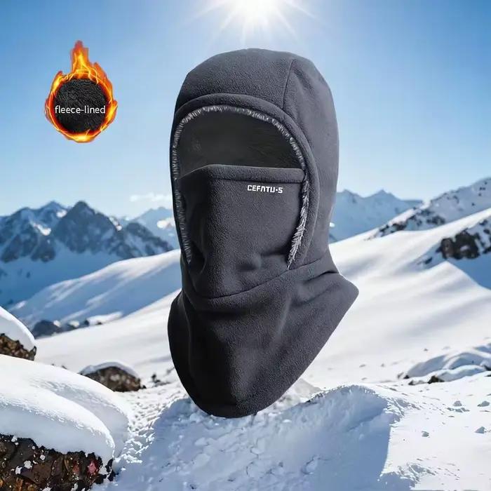 Cagoule polaire casquette de cyclisme résistant au froid coupe-vent capuche chaude et chapeau épaissir thermique Ski