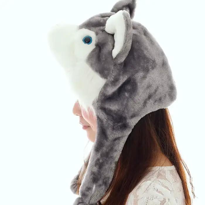 Chapeau en peluche loup mignon