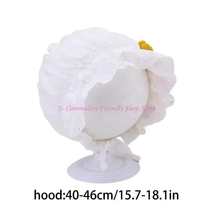 Bonnet bébé en coton à mode 85AE avec bordure en dentelle