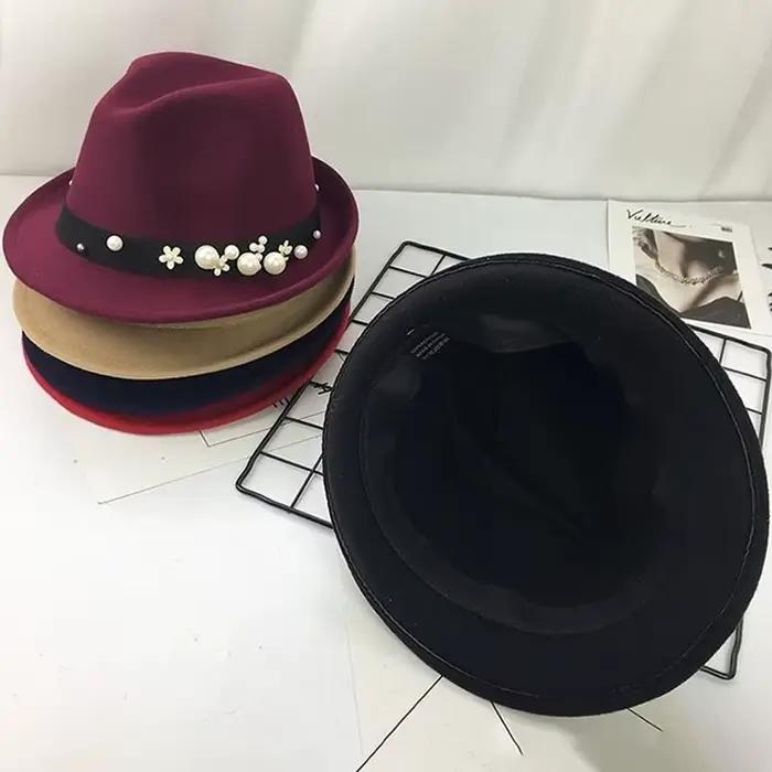 Chapeau Fedora avec Chaîne Décorative Polyvalent Style Coréen pour Hommes et Femmes Occasions Spéciales Hiver Casual