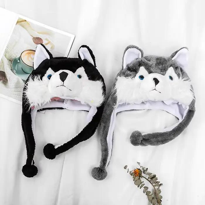 Chapeau en peluche loup mignon