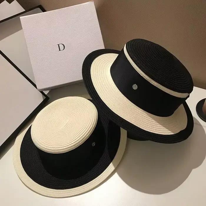 Chapeau de paille élégant avec nœud décoratif