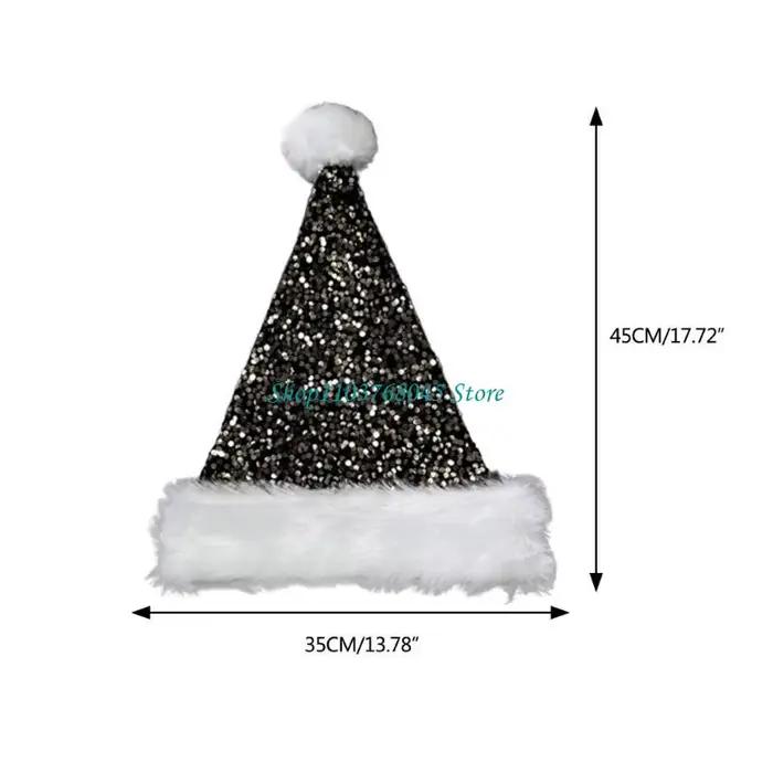 R53F chapeau père noël avec paillettes incrustées