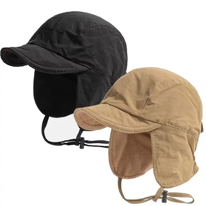 Chapeau de bombardier rétro japonais en polyester pour homme et femme, chapeau de pilote, bonnet de ski, casquette de cyclisme en plein air