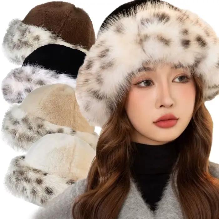 Femmes mongole en peluche casquette de fourrure automne et hiver mode chapeau chaud moelleux ski équitation en plein