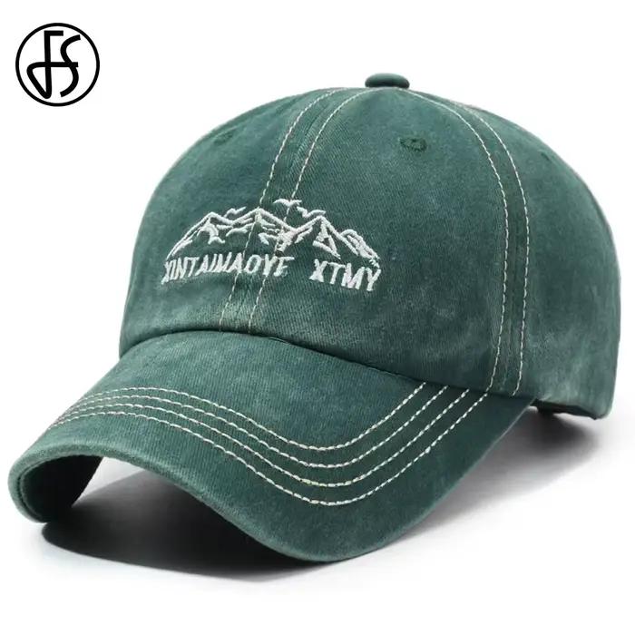 Casquette de baseball FS verte et rouge pour hommes