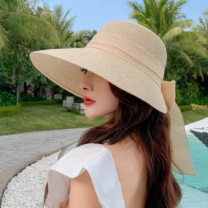 Chapeau de Paille à Gros Nministériels d Papillon pour Femme