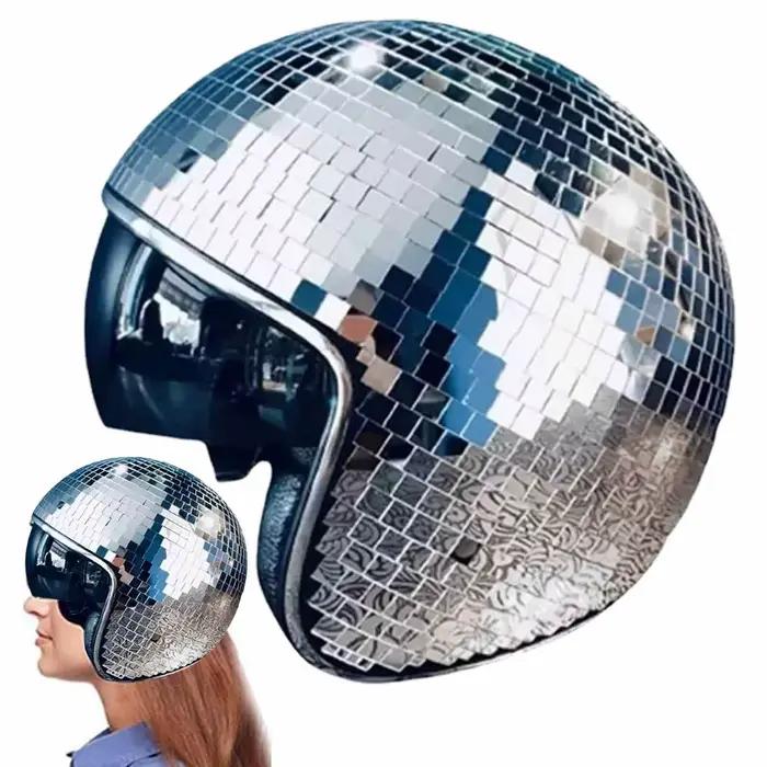 Casque boule disco avec miroirs scintillants en verre