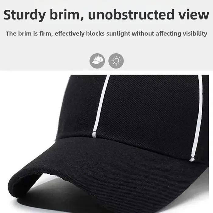 Casquette d'arbitre professionnelle réglable noire/blanche avec bordure contrastante – Chapeau de sport polyvalent anti-UV