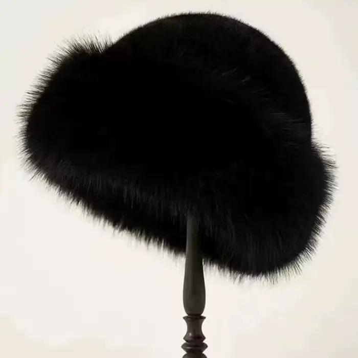 Nouveau chapeau seau en fourrure moelleuse pour femmes