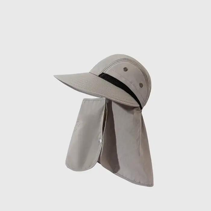 Chapeau de soleil respirant avec rabat pour le cou protection UV large bord polyvalent pour homme et femme occasions extérieures été