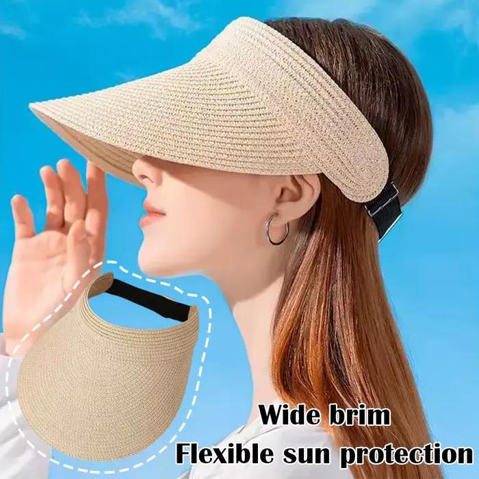 Visière de soleil en polyester ouverte en haut protection uv plage golf femmes printemps automne élégance confort occasionnels