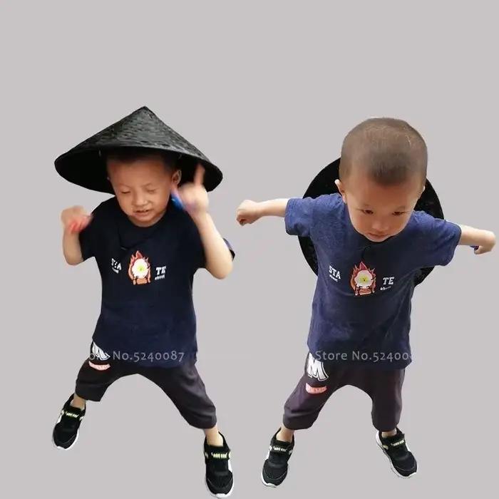 Chapeau en bambou tissé de Style chinois traditionnel Kung Fu