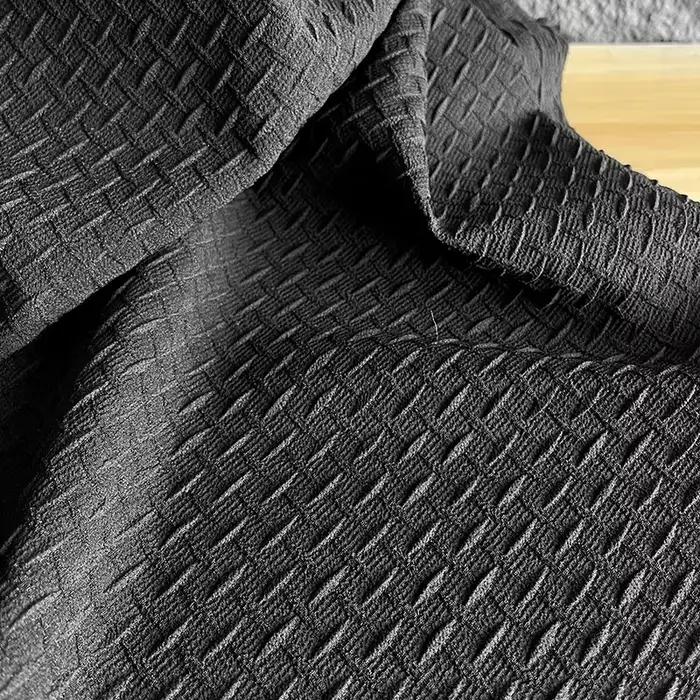 Tissu Jacquard noir à Texture plissée créative