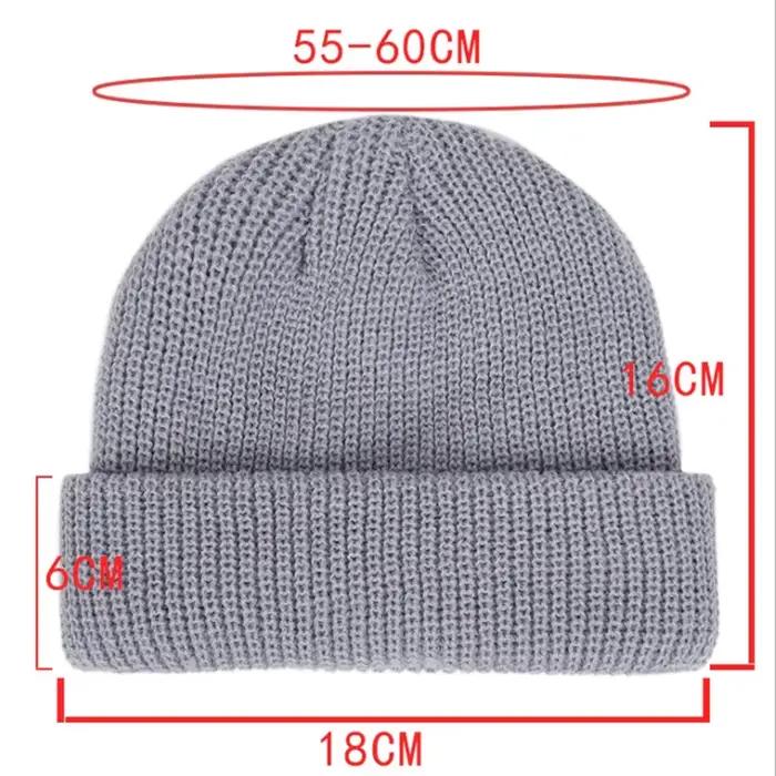 Unisexe chaud tricoté sans bords chapeau hommes femmes bonnets hiver automne Hip Hop Skullcap rue Beanie Ski pêcheur couleur unie casquette