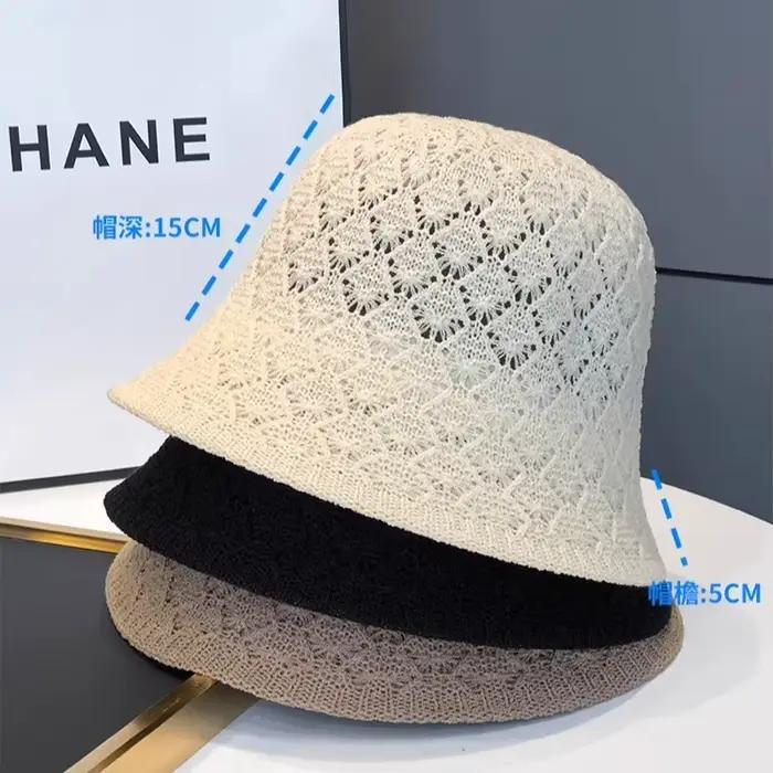 Chapeau bob en tricot creux japonais pour femmes protection solaire respirant été décontracté ocassions spéciales