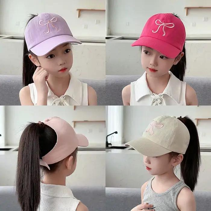 Casquette de baseball Bowvétérans pour enfants unisexe, ajustable, coton polyester, visière solaire, motifs brodés, protection UV, ajustement facile, pour garçons filles, activités extérieures, soleil, printemps été automne hiver