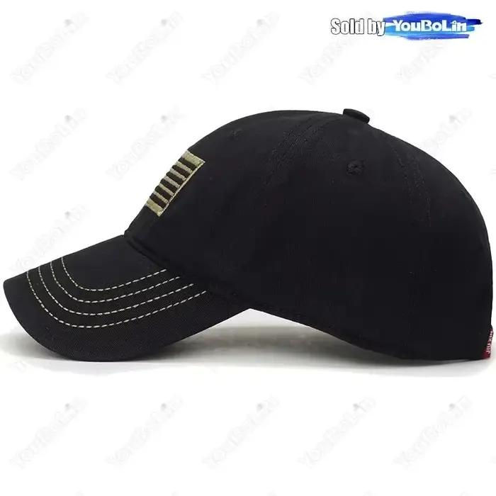 Casquette de Baseball en coton brodé drapeau américain