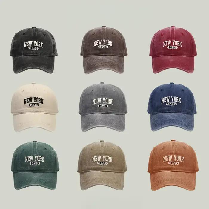 Rétro NEW YORK broderie Snapback chapeau pour hommes femmes Vintage lavé casquettes de Baseball printemps automne loisirs réglable capote chapeaux