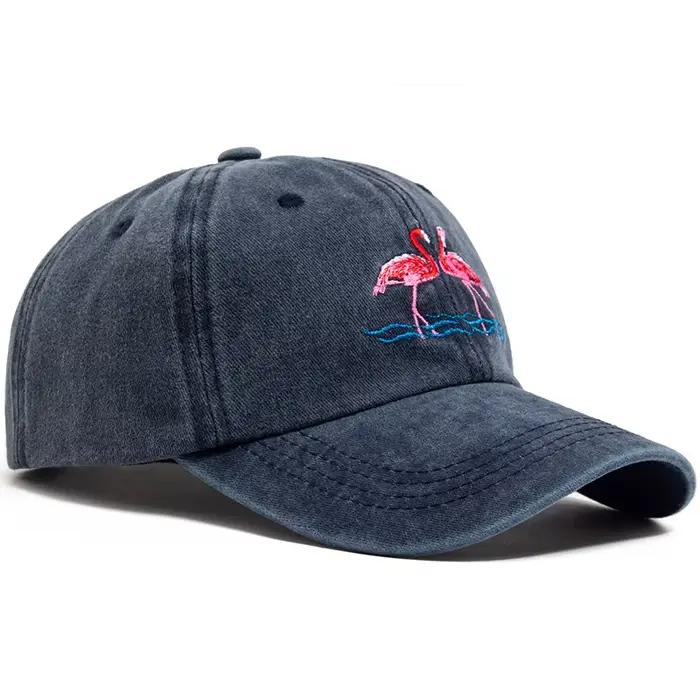 Casquette de baseball brodée à imprimé flamant rose pour hommes et femmes