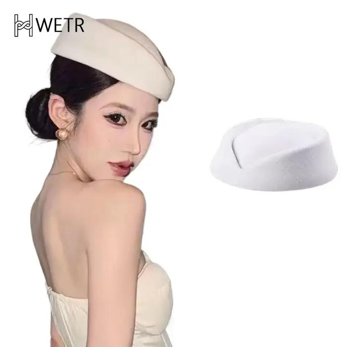 Béret d'hôtesse de l'air vintage noir à calotte plate multifonctionnel pour femmes pour printemps automne plage et événements festifs
