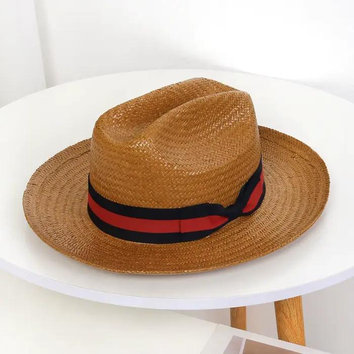 Chapeau de paille UETEEY pour hommes, chapeau de soleil solaire à large bord, style sport, multifonction, protection UV, adapté aux hommes pour printemps et été, plage, pêche, pique-nique