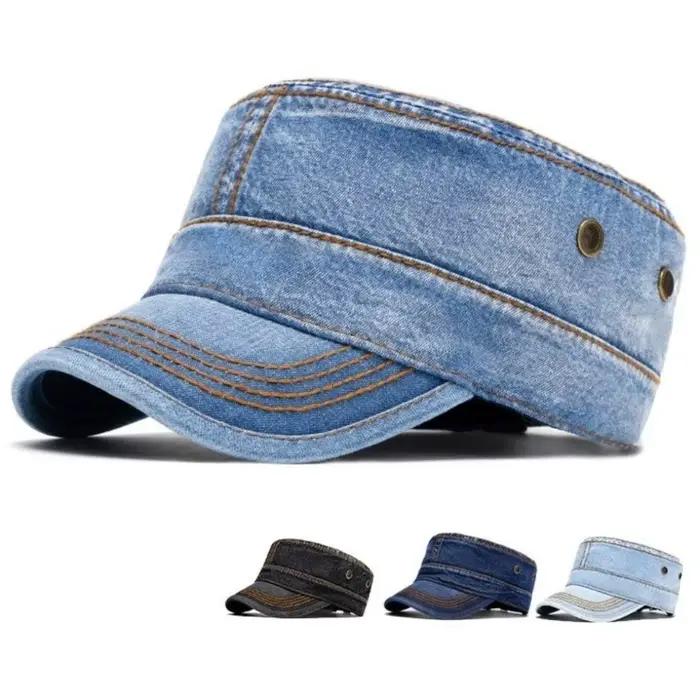 Casquette de baseball décontractée en coton délavé à visière plate