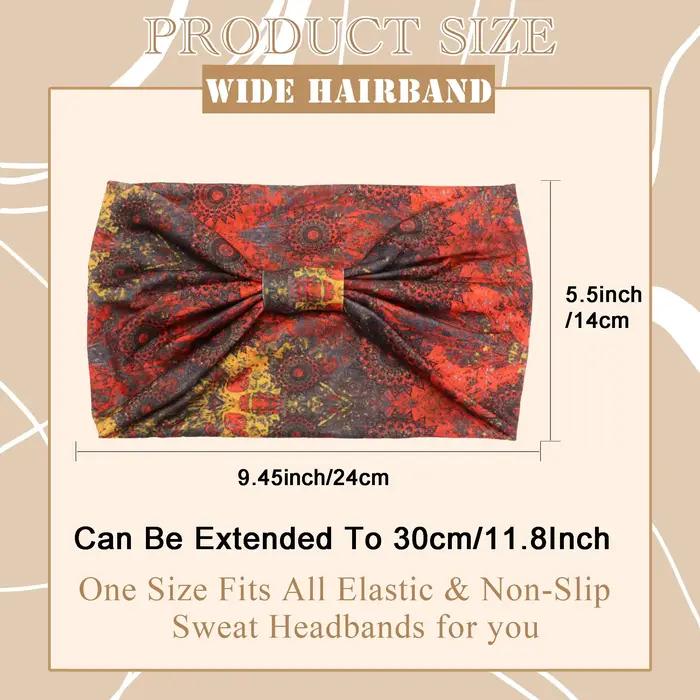 Boho bandeaux pour femmes noué large bandeau Turban Yoga entraînement