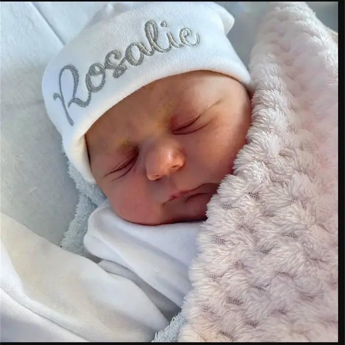 Chapeau en Coton avec Nom Personnalisé pour Nouveau-Né