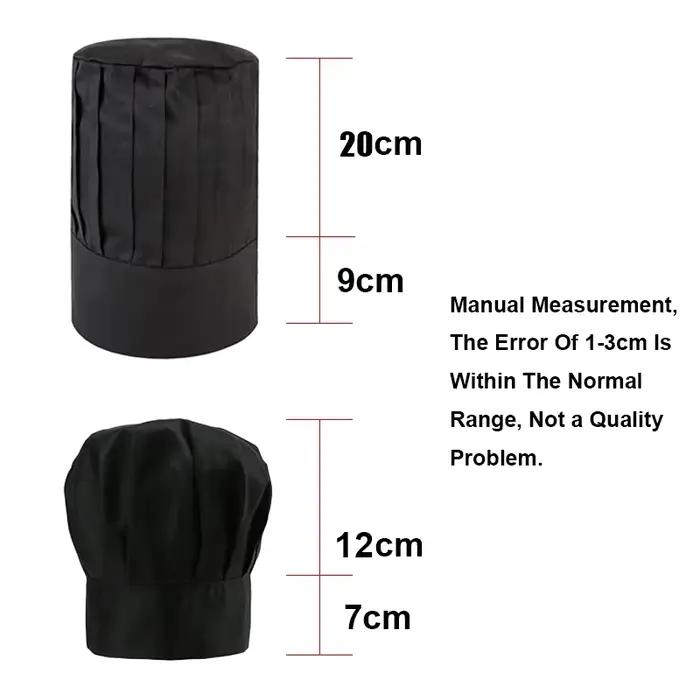 Casquette de chef haute de 29cm avec bande élastique ajustable en polyester pour hommes et femmes occasions professionnelles hôtellerie restauration
