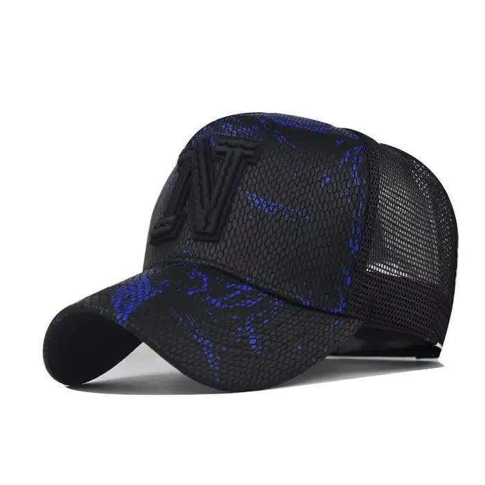 Nouvelles casquettes de baseball en maille pour hommes décontracté brodées snap back protection solaire printemps été sportives