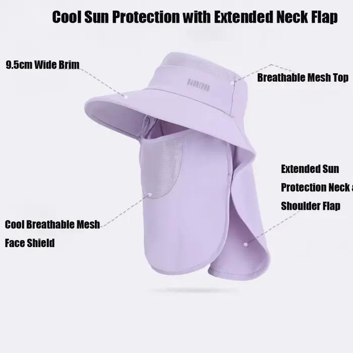 Casquette solaire avec couvre-cou et visage amovibles