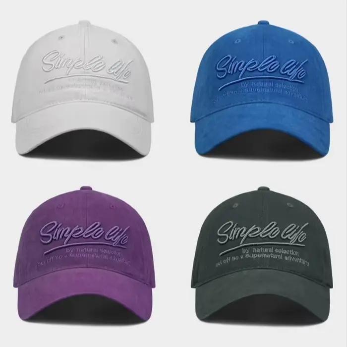 Casquette de Baseball bleue brodée avec lettres rétro américaines pour femmes