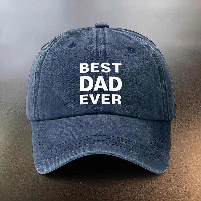 Casquette de baseball vintage délavée avec impression « BEST DAD EVER »