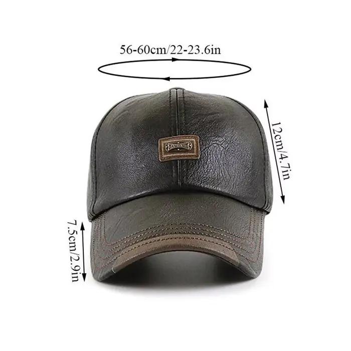 Hommes chapeaux casquettes de Baseball en cuir casquette de sortie mode décontracté réglable hiver chaud chapeau