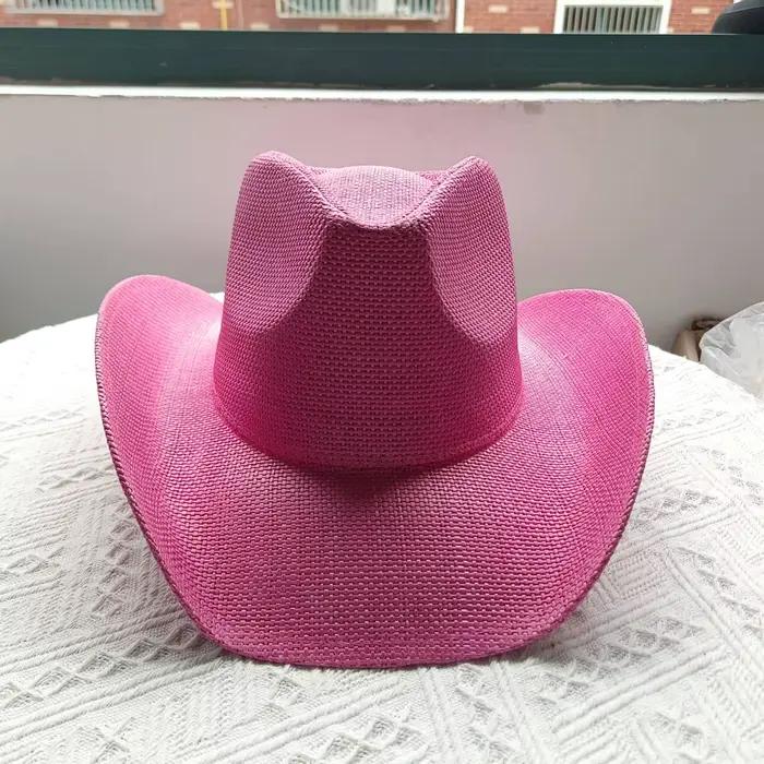 Chapeau de cowboy d'été bleu lac rétro et élégant pour homme et femme occasions décontractées printemps été plages voyages