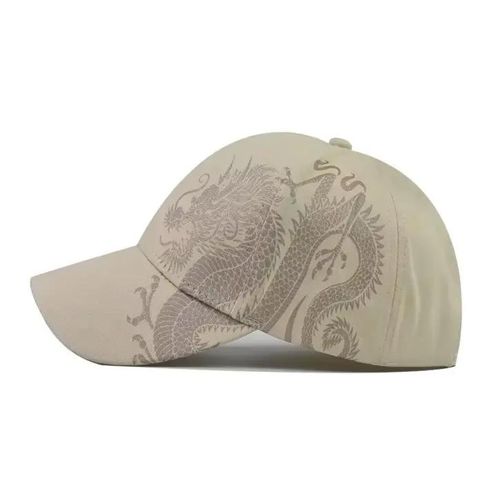 Impression Dragon chinois casquettes de Baseball pour hommes Totem croyance femmes coton chapeau de relance Protection solaire extérieure Gorras casquette de camionneur