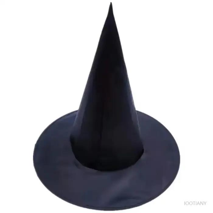 Chapeau de sorcière pliable noir pour carnaval d'halloween