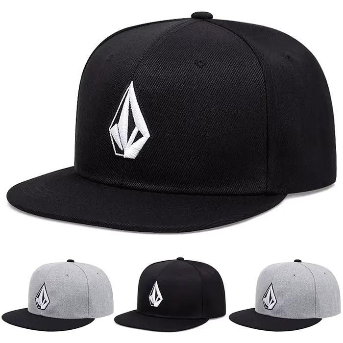 2025 Simple nouveau chapeau à bords plats avec diamant broderie rue Pop Hip Hop