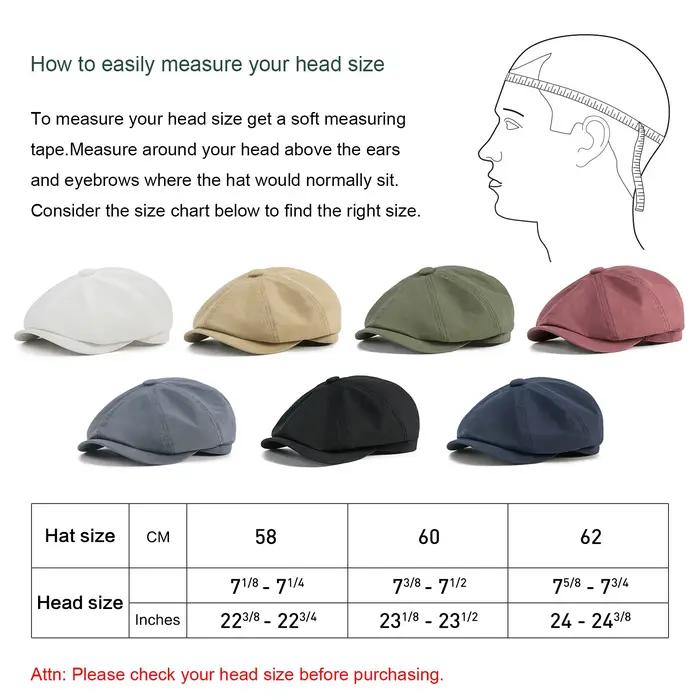 BOTVELA Chapeau Gatsby Newsboy pour Homme 100% Coton Vintage Plat Ivy Driving Cabbie Cap