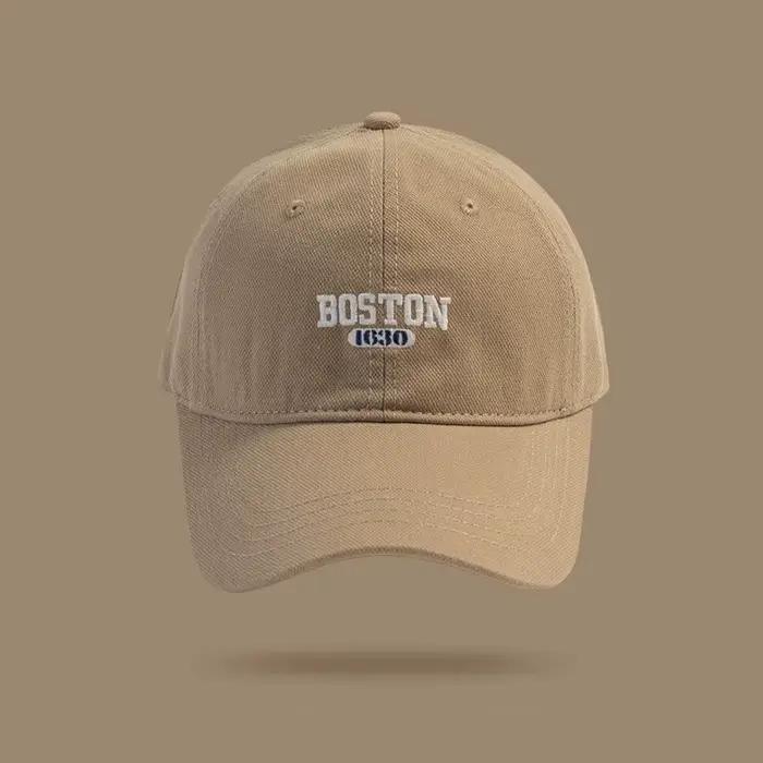 Casquette à visière brodée rose style coréen pour fille