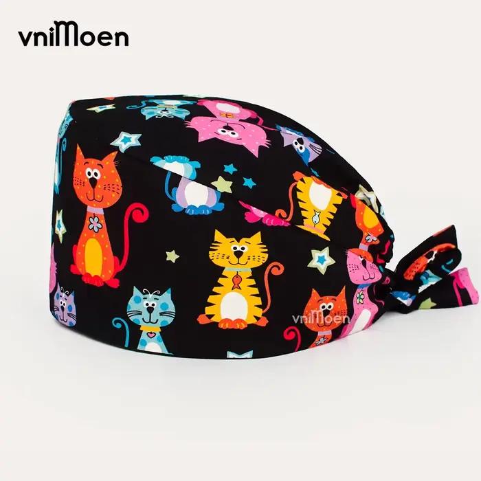 Chapeau de dentiste impression de dessin animé chapeaux de travail vétérinaires pour animaux de compagnie casquette