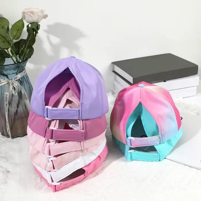 Casquette de baseball pour enfant fille et garçon, chapeau de soleil, dos creux, queue de cheval, snapback hip hop, os réglables pour activités extérieures, randonnée, voyage, pêche, photographie, fête