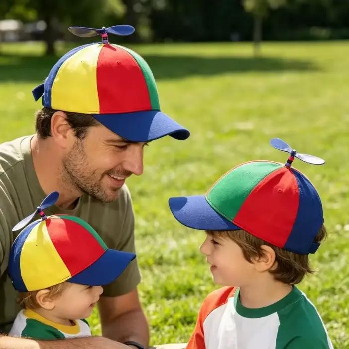 Casquette de baseball à hélice arc-en-ciel amusante et colorée pour adultes et enfants, idéale pour les fêtes, le cosplay, les activités de plein air et les occasions spéciales
