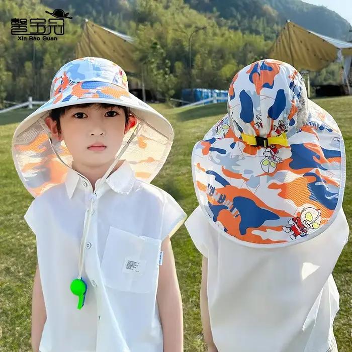 Filles garçons casquette enfant 3-12 ans chapeaux de soleil enfants seau casquettes en plein air plage randonnée