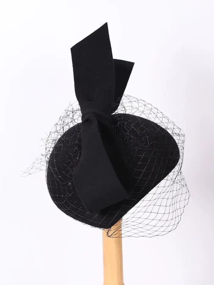 Béret blanc français FS élégant pour femmes multifonctionnel avec nœud papillon laine feutré pour occasions extérieures automne et hiver