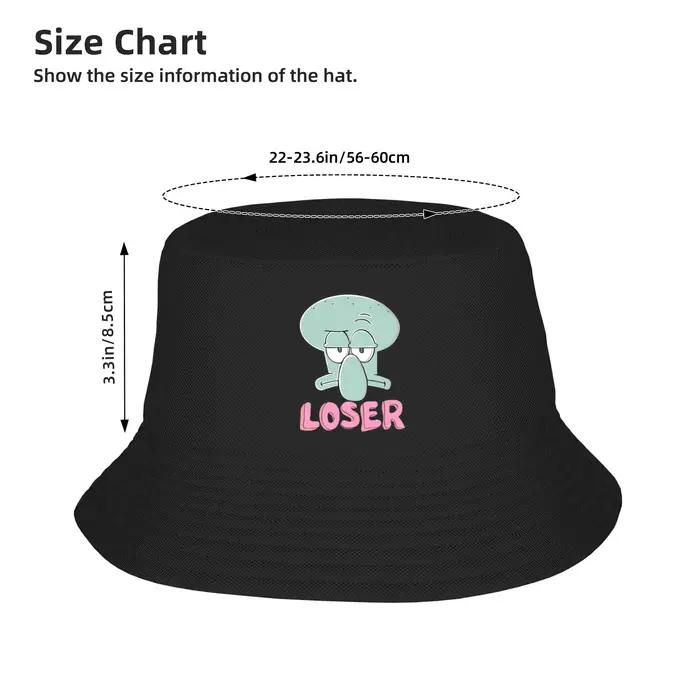 Chapeau Bob l'éponge Squidward Loser, casquette de pêcheur portable pour l'extérieur, chapeau de protection solaire pour hommes et femmes, design amusant