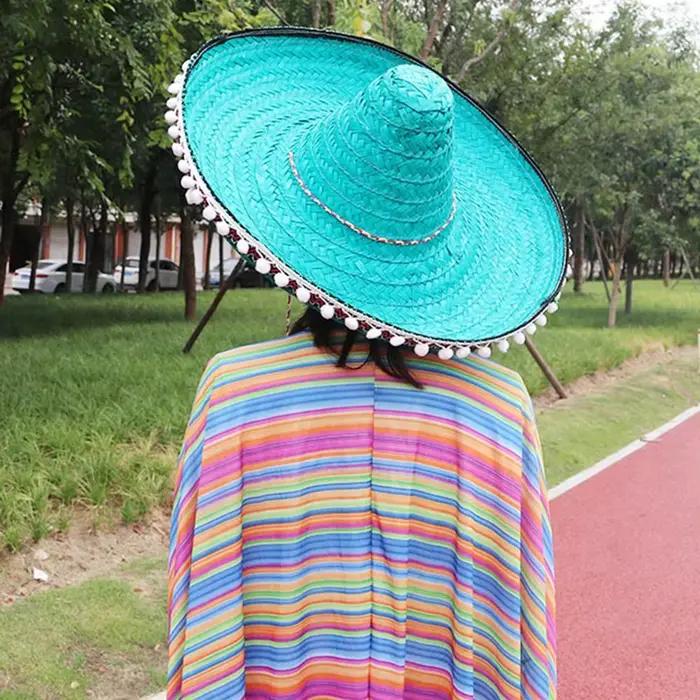 Chapeaux de paille de style mexicain à large bord pour hommes et femmes