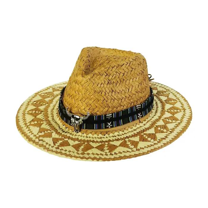 Chapeau de cowboy occidental bicolore pour homme